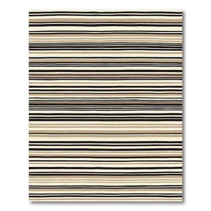 Natural Cream Black Tan Stripes Rug