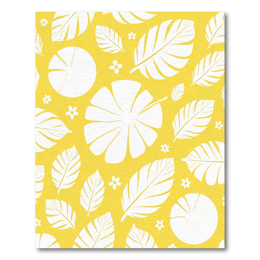 Sunny Yellow Tropical Foliage Flowers Rug