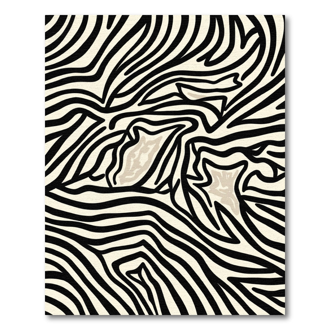 Bold Black Cream Abstract Zebra Stripes Rug