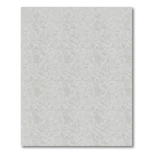 Subtle Gray Floral Swirl Repeats Rug