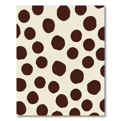 Irregular Brown Polka Dot Cream Background Rug