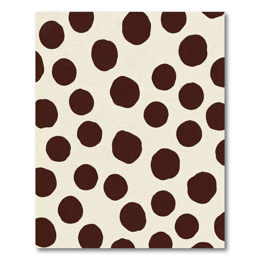 Irregular Brown Polka Dot Cream Background Rug
