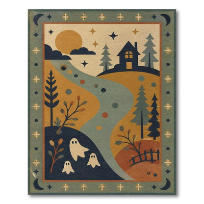Whimsical Ghost Landscape Kids Area Rug