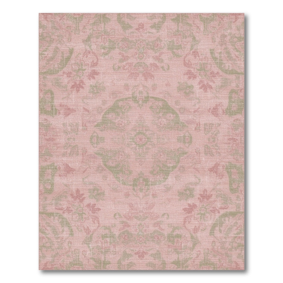 Blush Pink Floral Vintage Area Rug