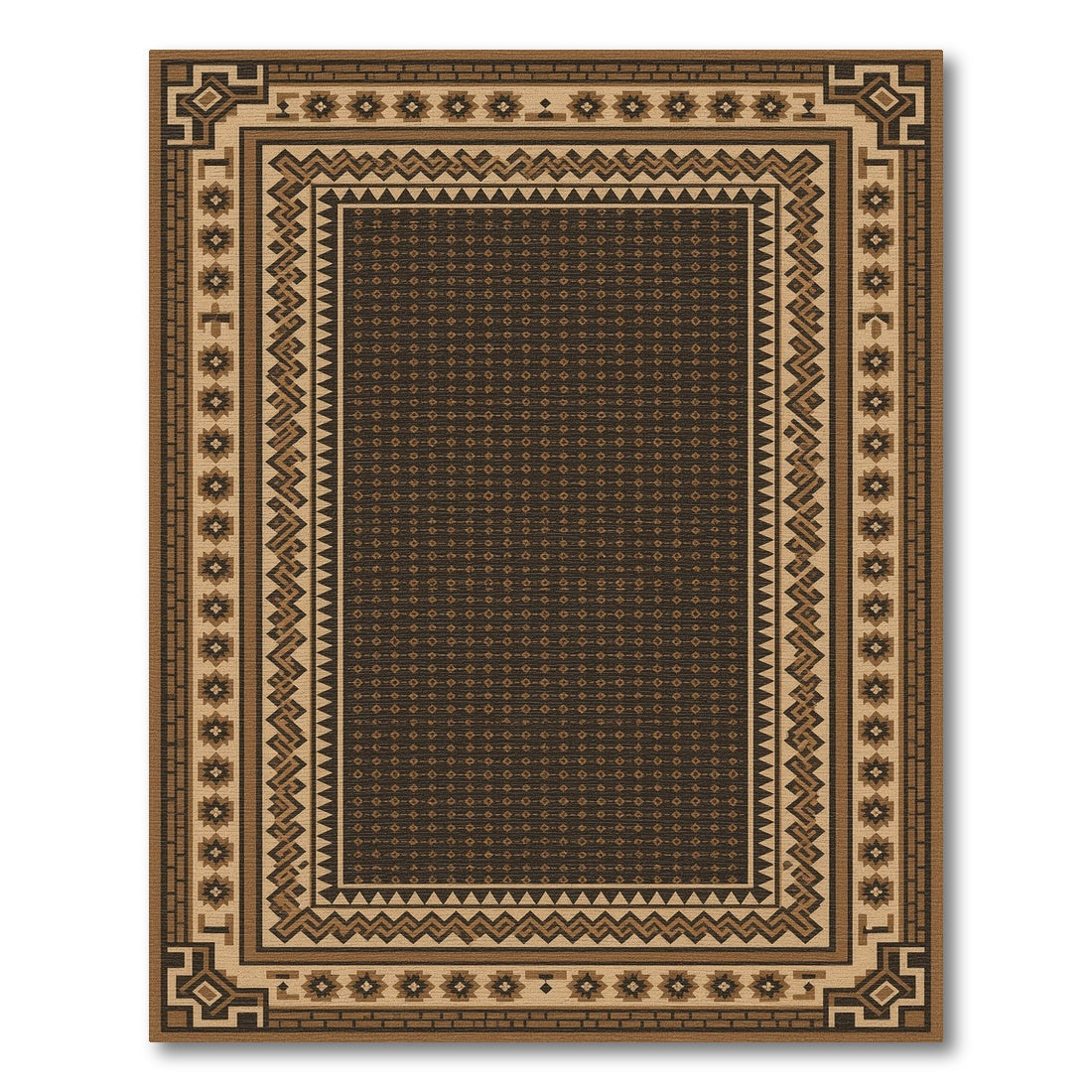 Southwestern Geometric Brown Tan Area Rug