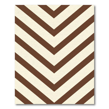 Geometric Brown Cream Chevron Stripes Rug