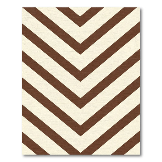 Geometric Brown Cream Chevron Stripes Rug