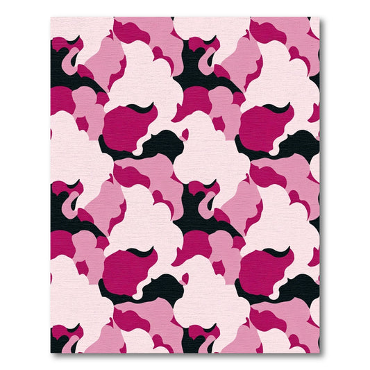 Pink Camo Abstract Shapes Rug