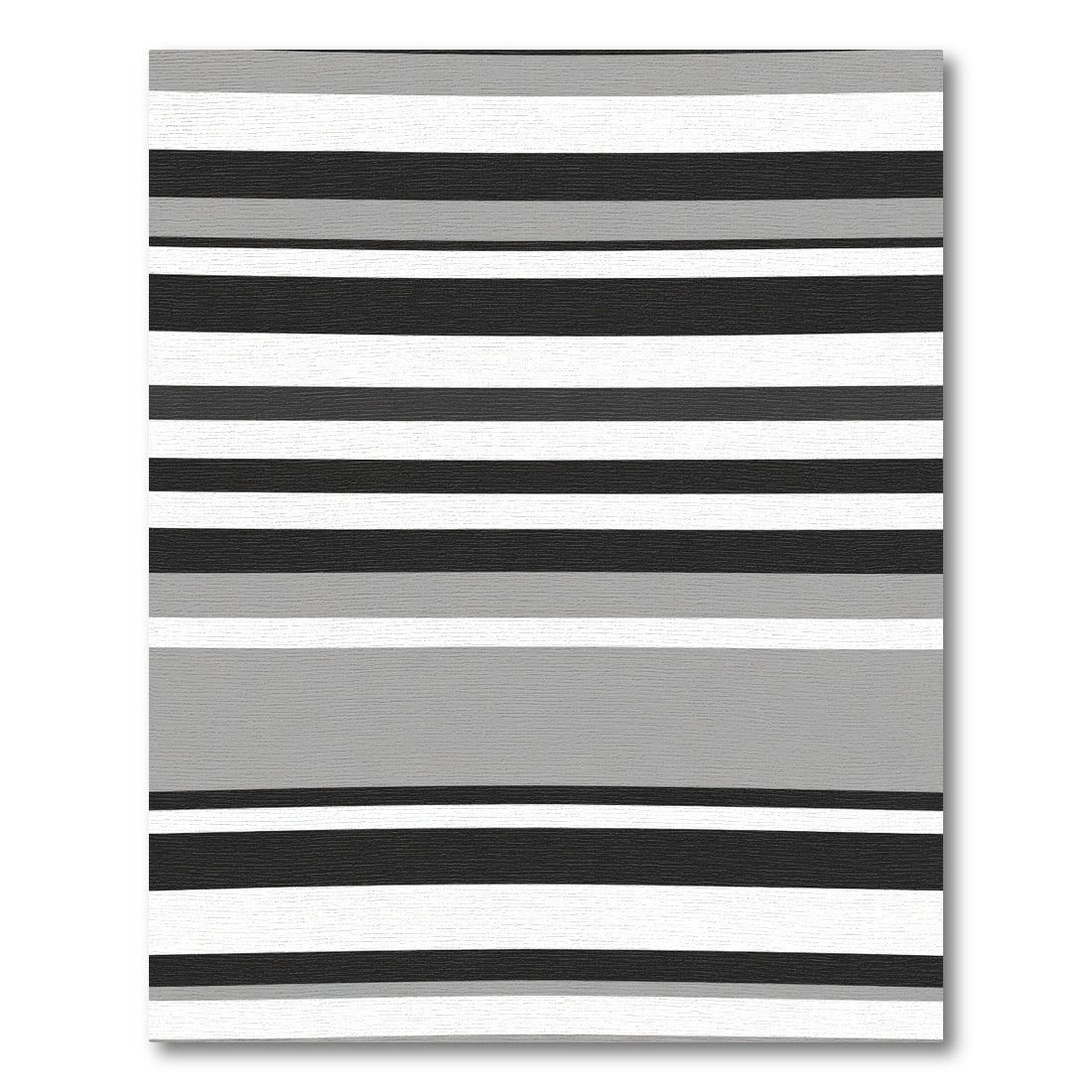 Modern Gray Black White Striped Rug