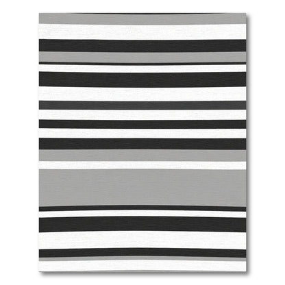 Modern Gray Black White Striped Rug