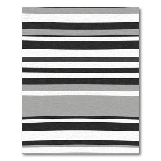 Modern Gray Black White Striped Rug