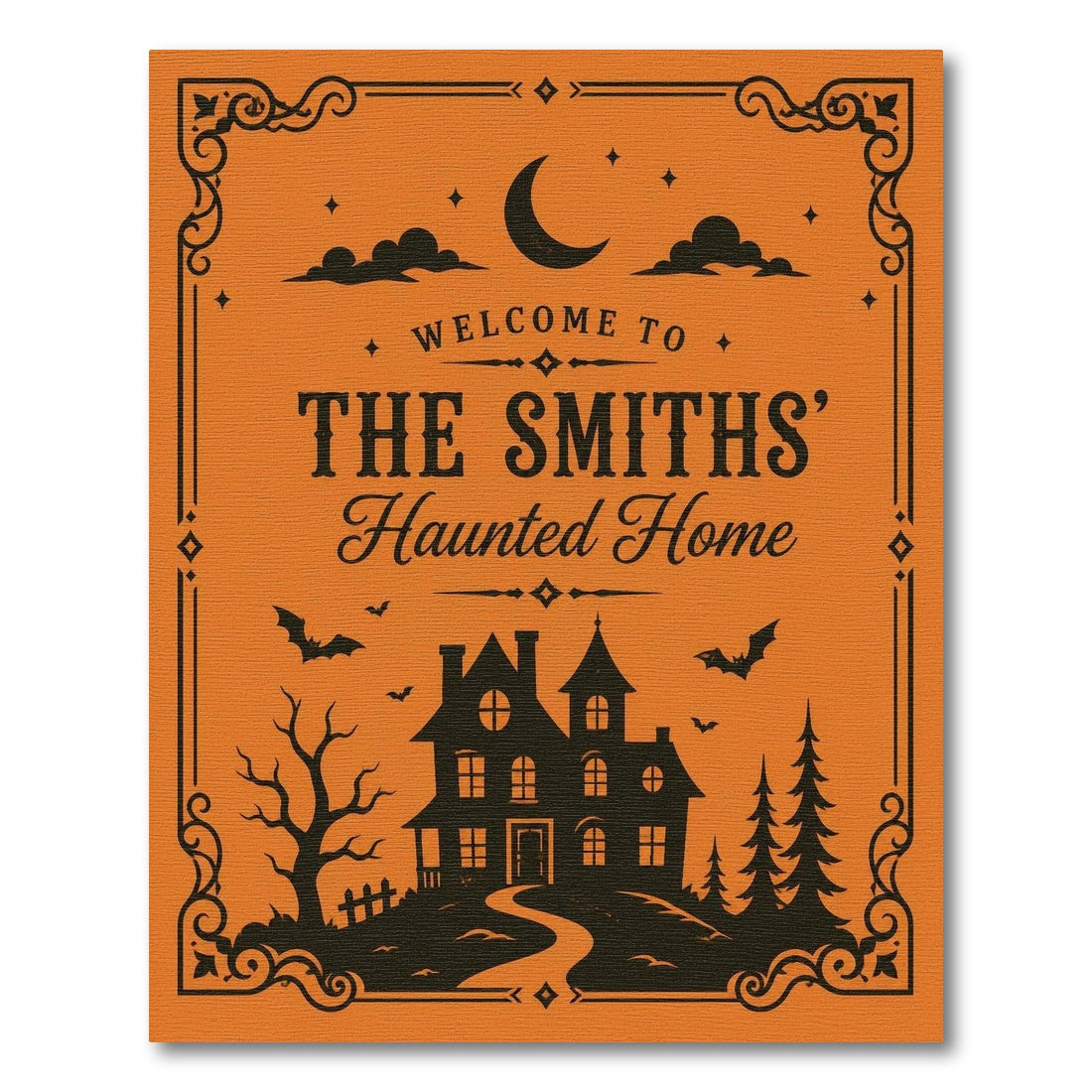 Orange The Smiths' Haunted Home Orange Halloween Rug