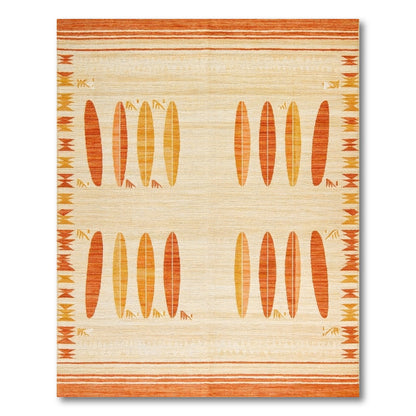 Orange Southwestern Surfboard Area Rug