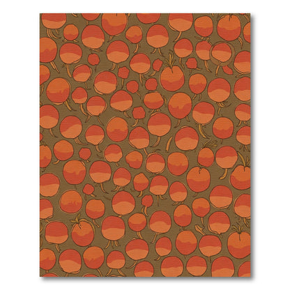 Terracotta Autumn Root Vegetable Cluster Rug