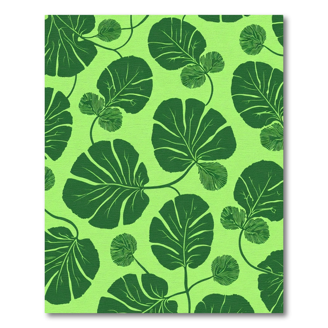 Lime Green Tropical Foliage Rug