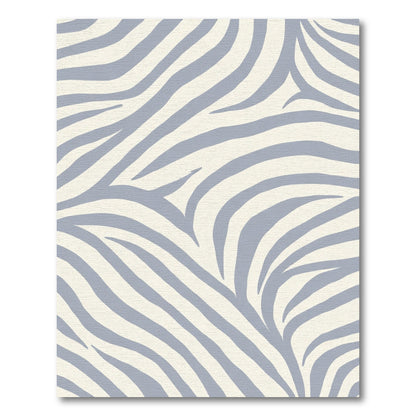 Pale Blue Zebra Stripe Rug