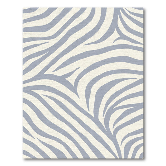 Pale Blue Zebra Stripe Rug