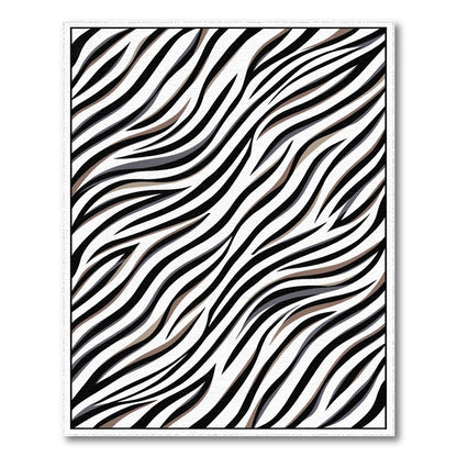 Black White Zebra Stripe Washable Area Rug
