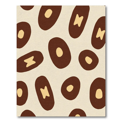 Organic Brown Cream Abstract Shapes Rug