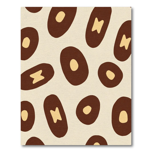 Organic Brown Cream Abstract Shapes Rug