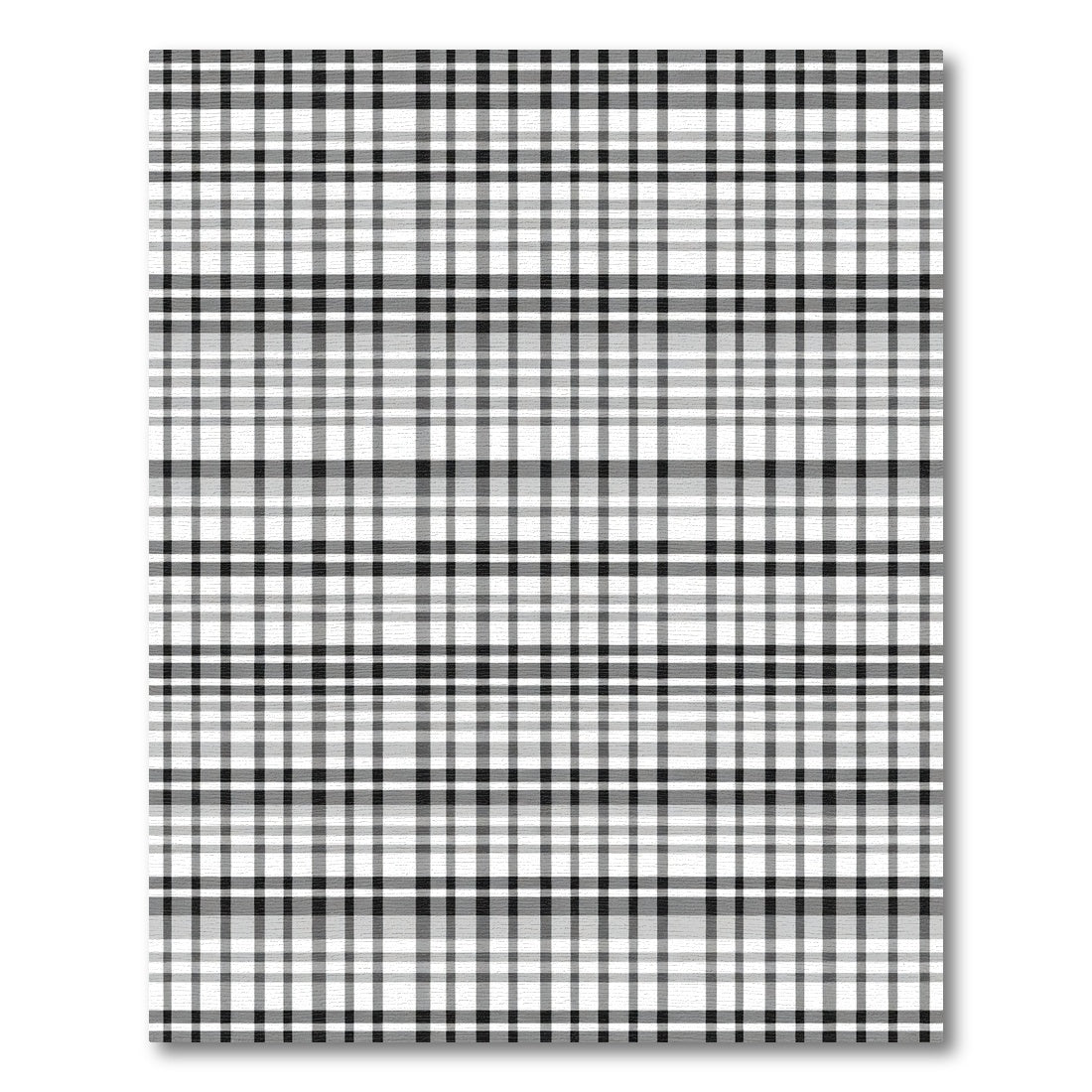 Classic Black White Plaid Squares Rug