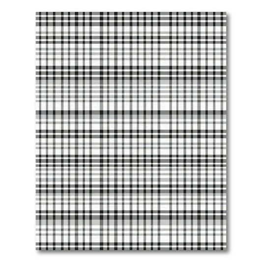 Classic Black White Plaid Squares Rug