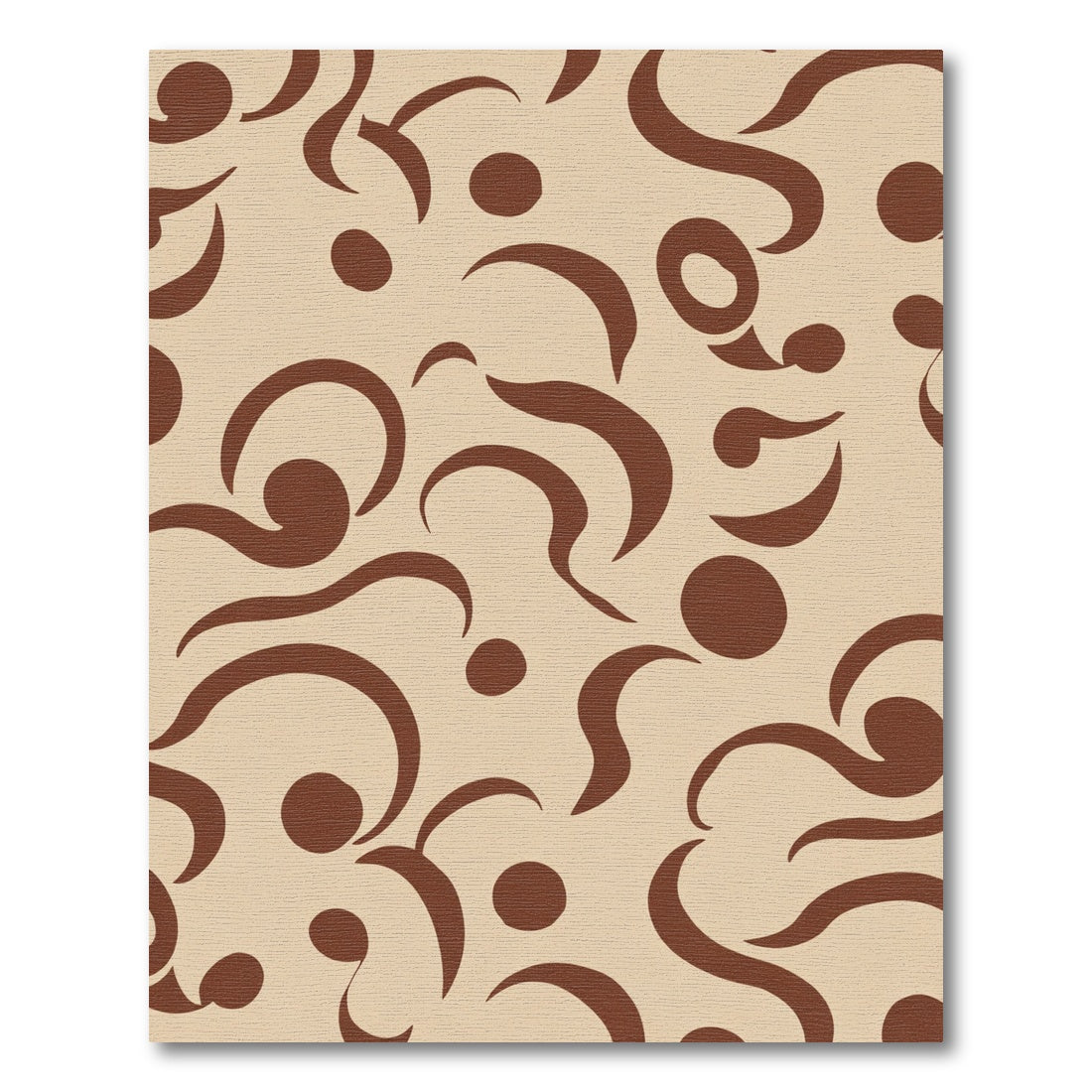 Cream Brown Swirl Dot Composition Rug