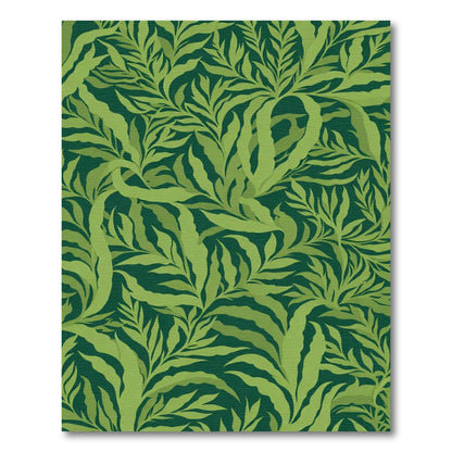 Forest Green Lush Leafy Vines Rug