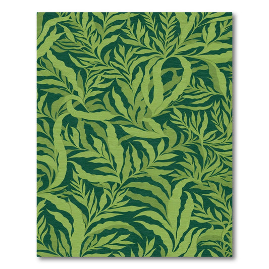 Forest Green Lush Leafy Vines Rug