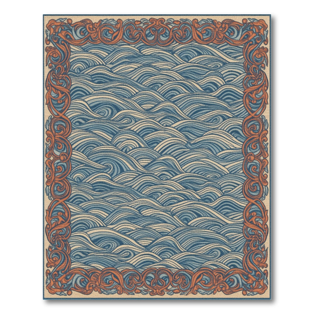 Blue Wave Coastal Area Rug