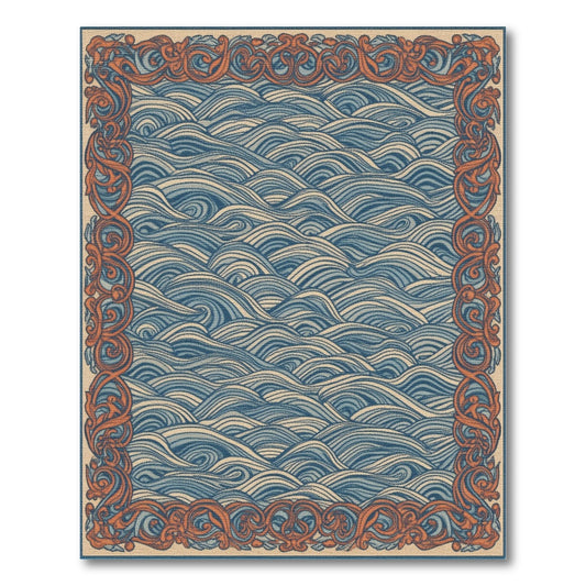 Blue Wave Coastal Area Rug