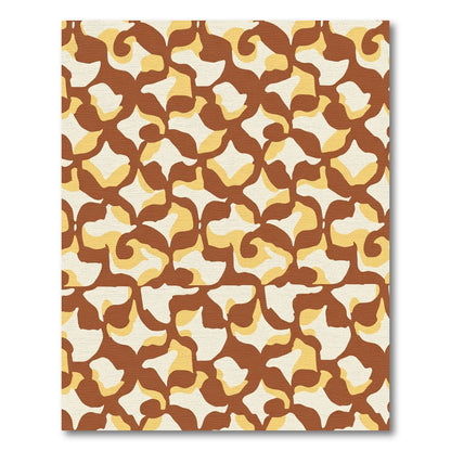 Warm Earth Marbled Abstract Rug