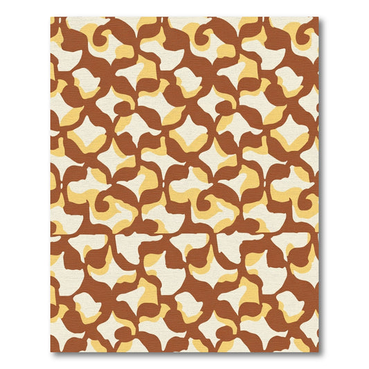 Warm Earth Marbled Abstract Rug