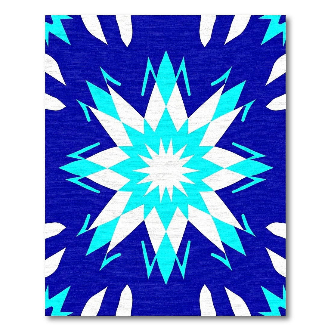 Bold Blue Starburst Diamond Rug