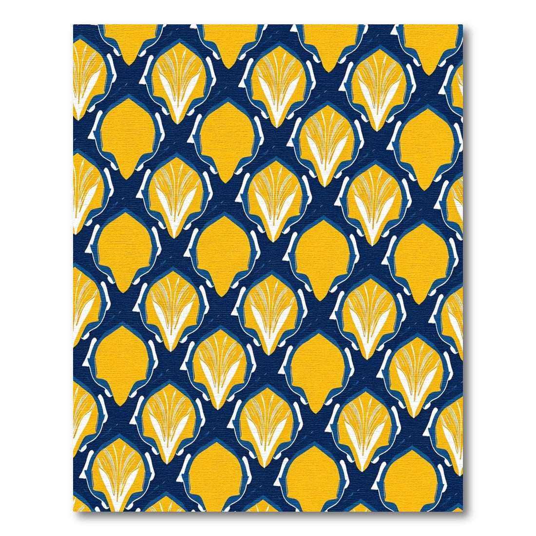 Navy Gold Deco Fan Medallion Rug