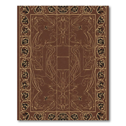 Brown and Gold Elaborate Organic Figure Rug