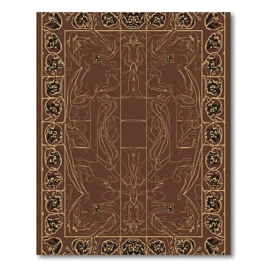 Brown and Gold Elaborate Organic Figure Rug