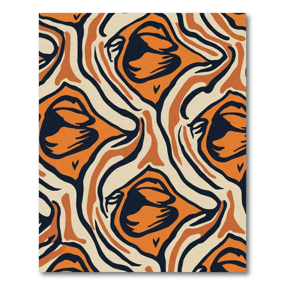 Retro Orange Black Tiger Stripe Rug