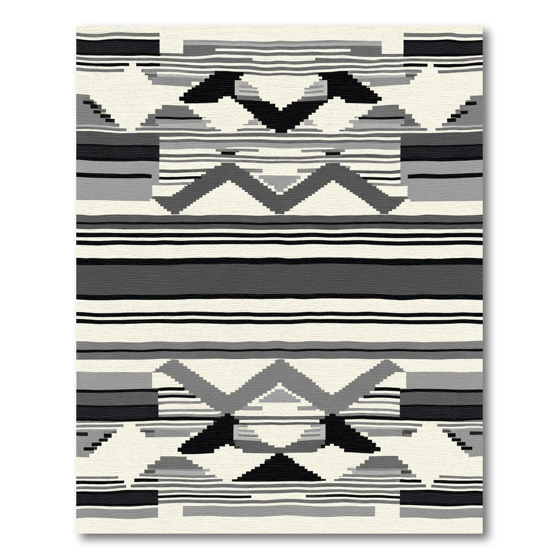 Monochromatic Geometric Stripe Arrangement Rug