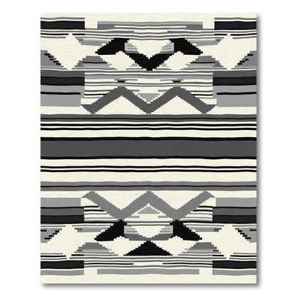 Monochromatic Geometric Stripe Arrangement Rug