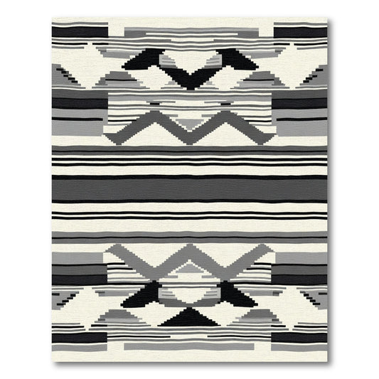 Monochromatic Geometric Stripe Arrangement Rug