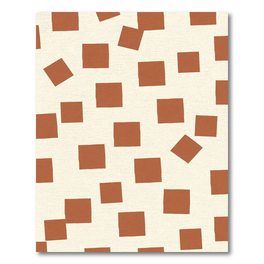 Terra Cotta Squares Random Layout Rug