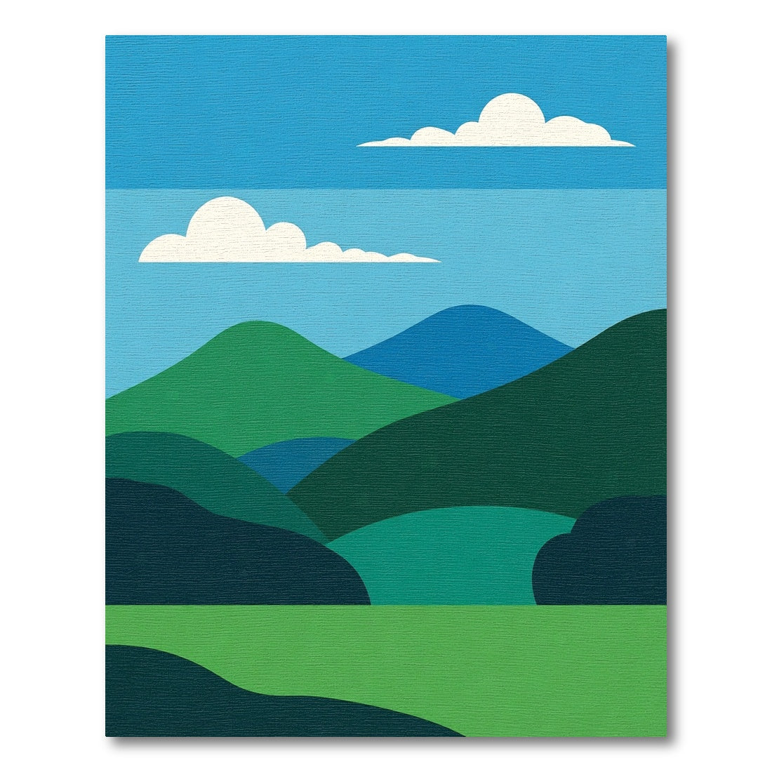 Verdant Hills Abstract Landscape Rug