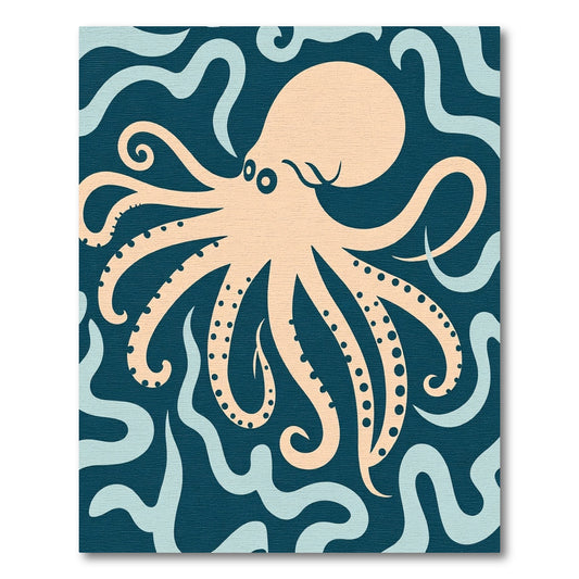 Coral Octopus Swirl Marine Rug