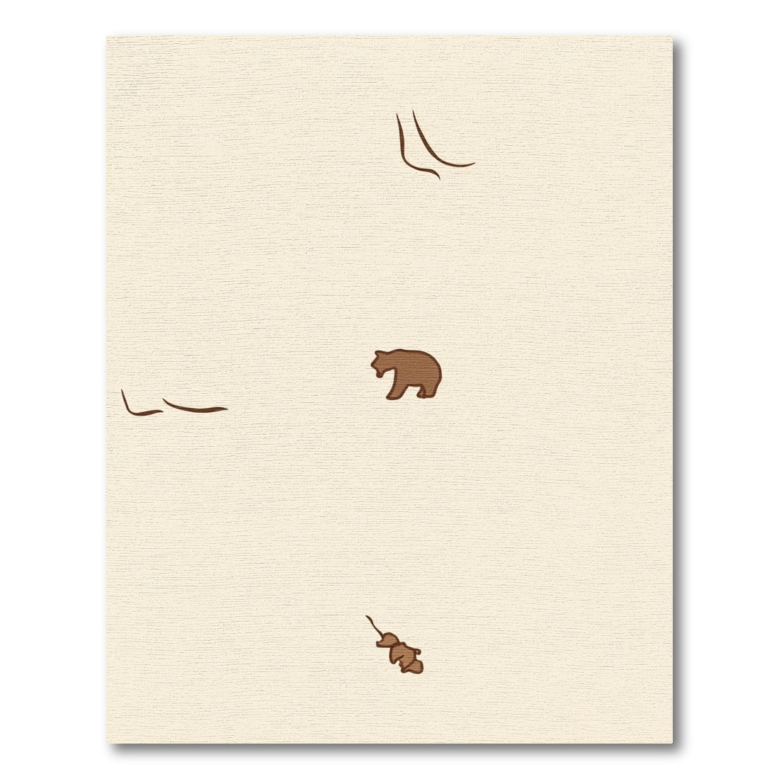 Woodland Bear And Leaf Sprout Theme Rug