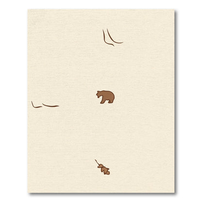 Woodland Bear And Leaf Sprout Theme Rug