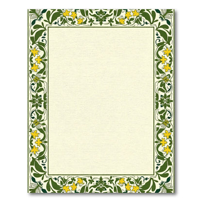 Verdant Yellow Floral Border Rug