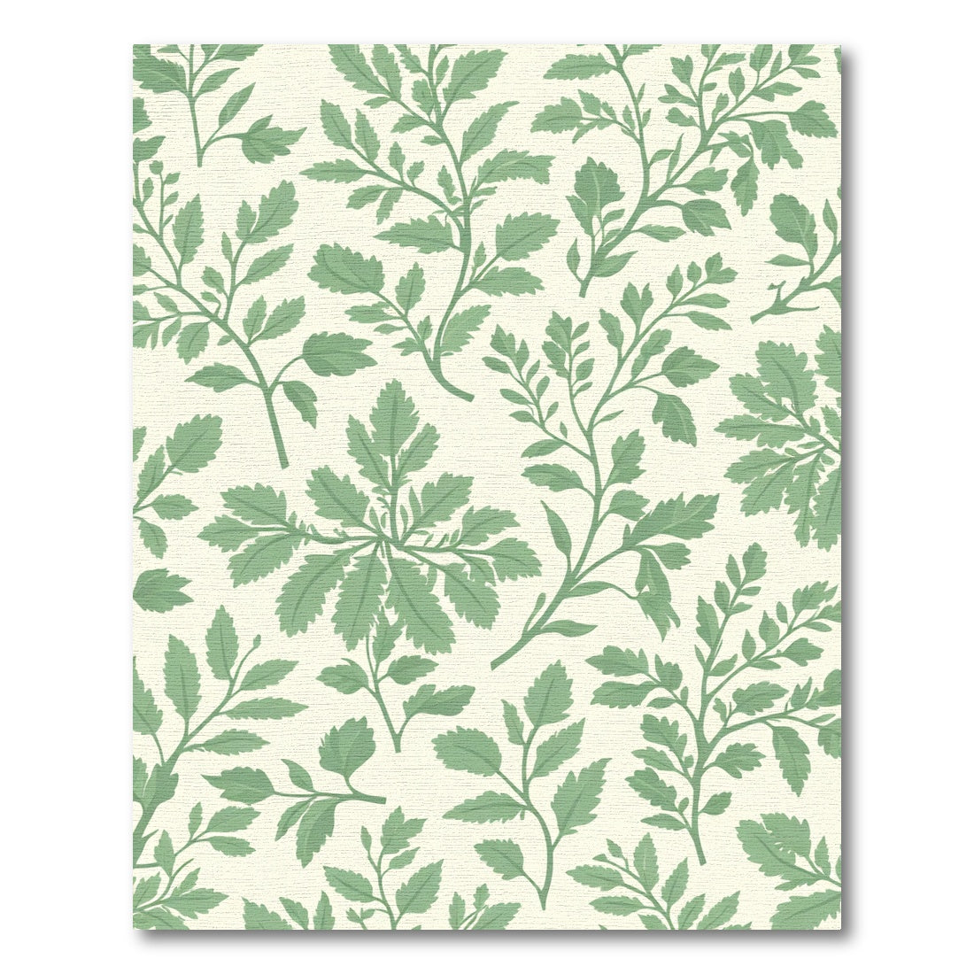 Sage Green Herbal Branch Pattern Rug