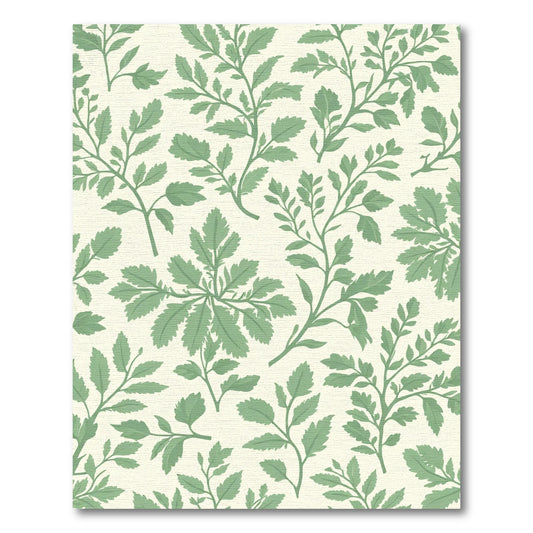 Sage Green Herbal Branch Pattern Rug