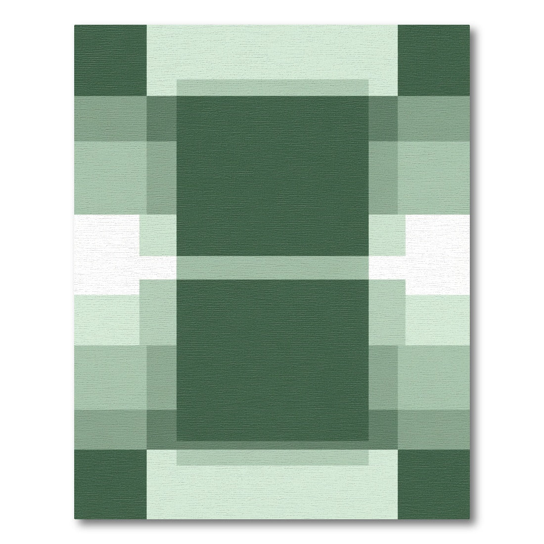 Emerald Green Abstract Block Overlay Rug